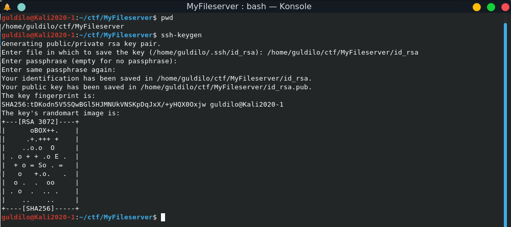 My File Server - SSH-Keygen