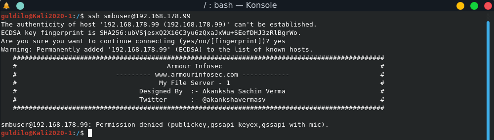 My File Server - SSH Login