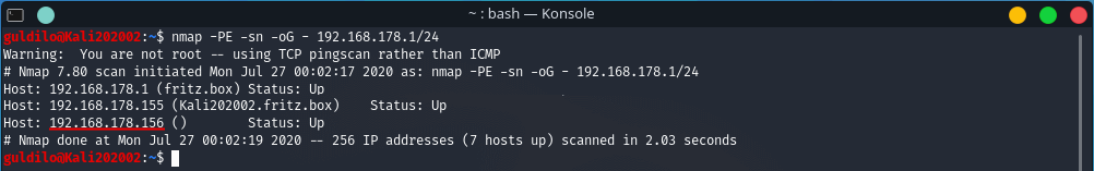 CyberSploit 2 - IP Scan